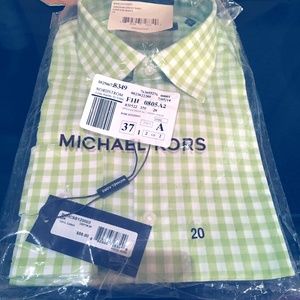 Michael Kors Boys SZ 20 100%CN Gingham Dress Shirt